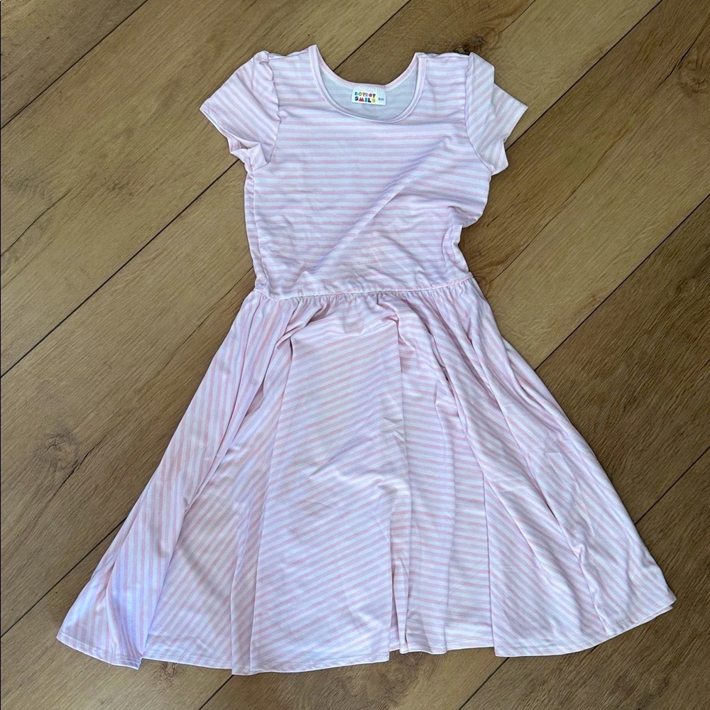 EUC Dot Dot Smile Soft Pink Striped Dress Size 8/10